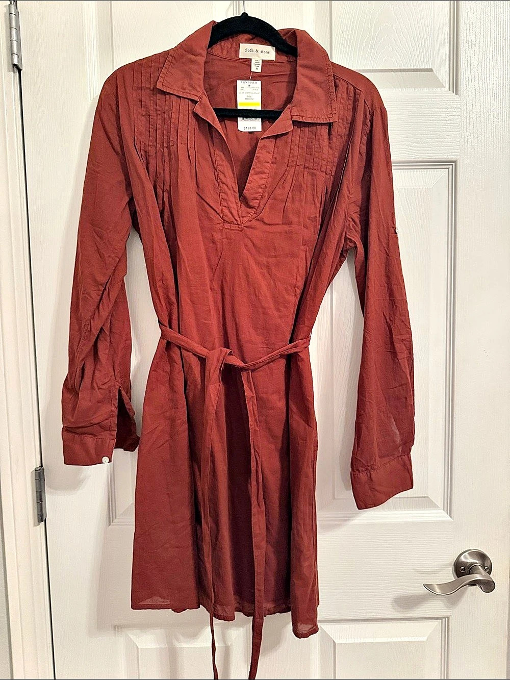 cloth & stone Wrap Mini Dress in Brown Size Medium NWT